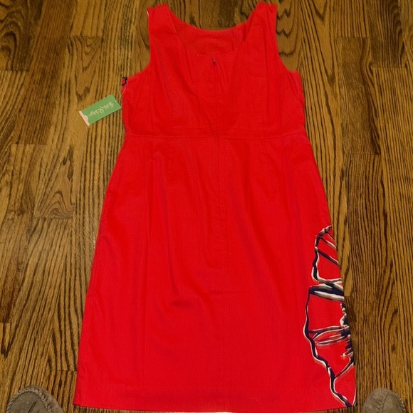 lilly pulitzer evie dress pink tomato standing ovation placed size 12 NWT RARE! - Picture 9 of 9